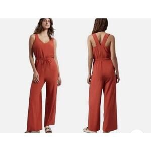 Athleta Rust Orange Wide‑Leg Jumpsuit